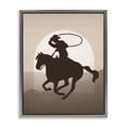 thumbnail image 1 of Stupell Industries Contemporary Cowboy with Lasso Gray Floating Frame Canvas Art, 25 x 31, by Karen Smith, 1 of 8