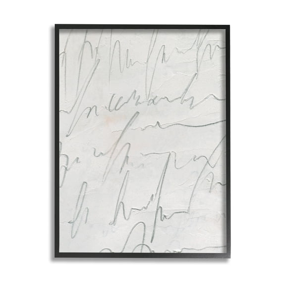 Stupell Industries Contemporary Cursive Script Abstract Scribble Words Painting Black Framed Art Print Wall Art, Design by Emma Caroline
