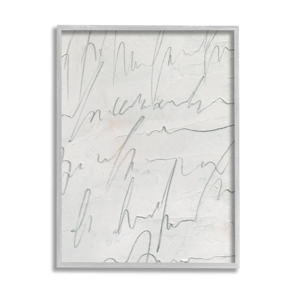 Stupell Industries Contemporary Cursive Script Abstract Scribble Words Painting Gray Framed Art Print Wall Art, Design by Emma Caroline