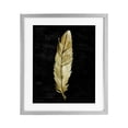 thumbnail image 1 of Stupell Industries Contemporary Curved Feather on Black Gray Framed Print Under Glass, 13 x 16, by Kim Allen, 1 of 8