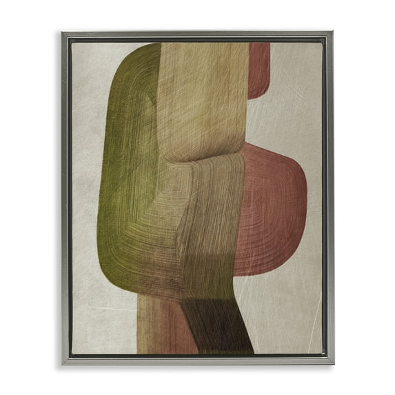 Stupell Industries Contemporary Curved Metal Brush Gray Framed Floater Canvas Wall Art design by 1x, 21 x 17