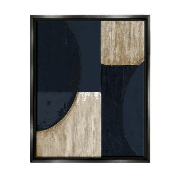 Stupell Industries Contemporary Dark Shapes Abstract Painting Black Floater Framed Canvas Art Print Wall Art, 25 x 31