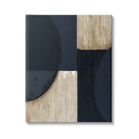 Stupell Industries Contemporary Dark Shapes Abstract Painting Gallery Wrapped Canvas Art Print Wall Art, 24 x 30