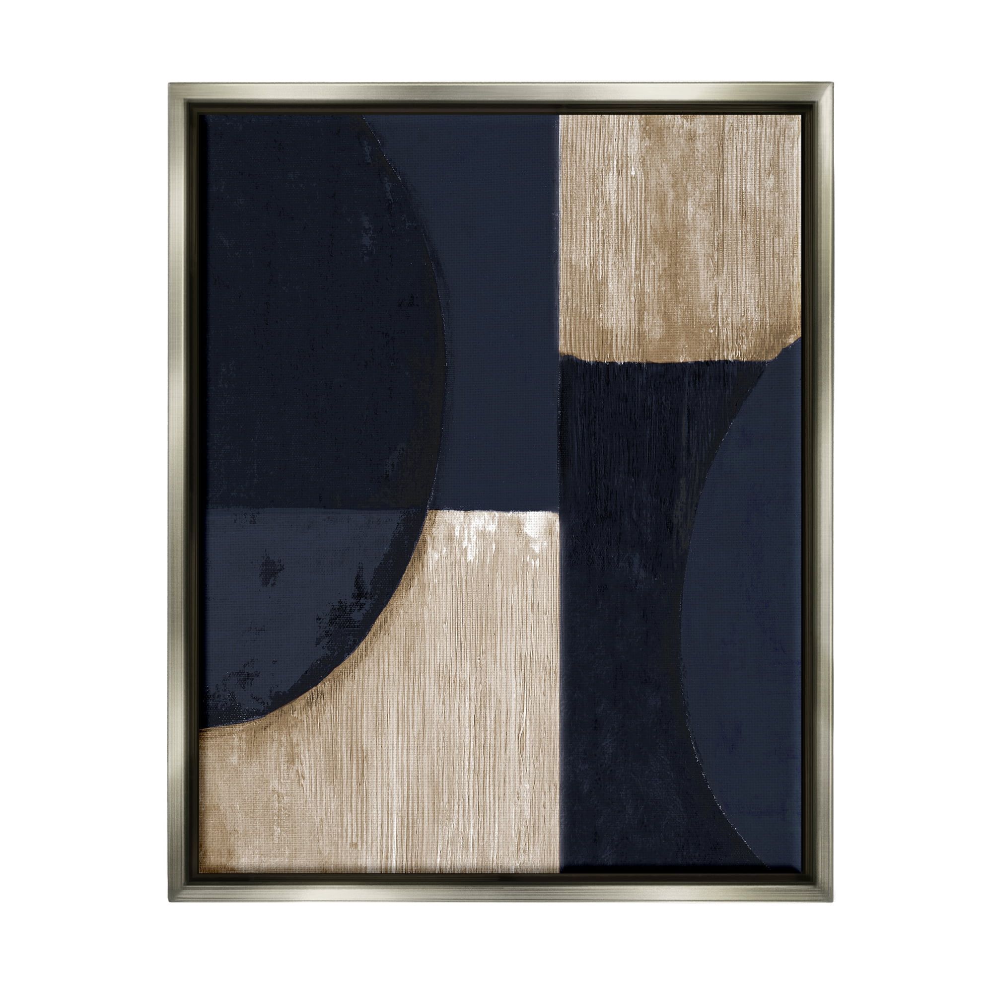 Stupell Industries Contemporary Dark Shapes Abstract Painting Gray Floater Framed Canvas Art Print Wall Art, 17 x 21
