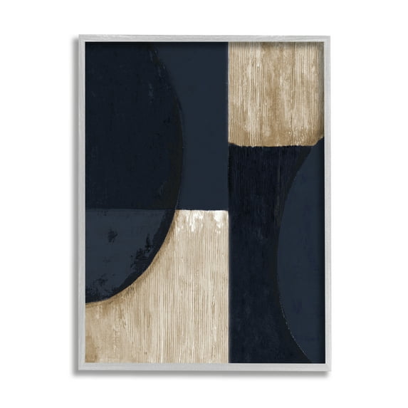 Stupell Industries Contemporary Dark Shapes Abstract Painting Gray Framed Art Print Wall Art, 11 x 14