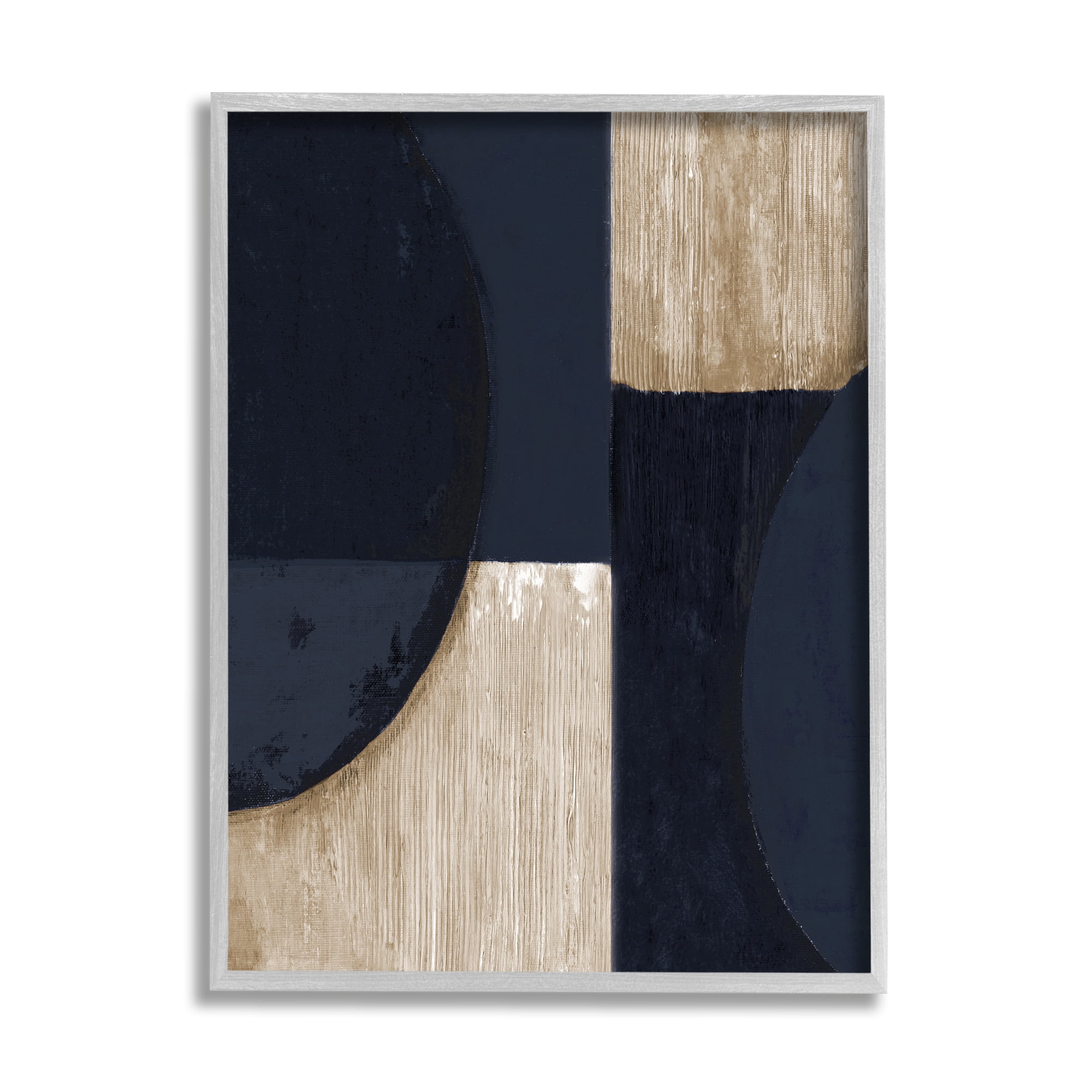 Stupell Industries Contemporary Dark Shapes Abstract Painting Gray Framed Art Print Wall Art, 16 x 20