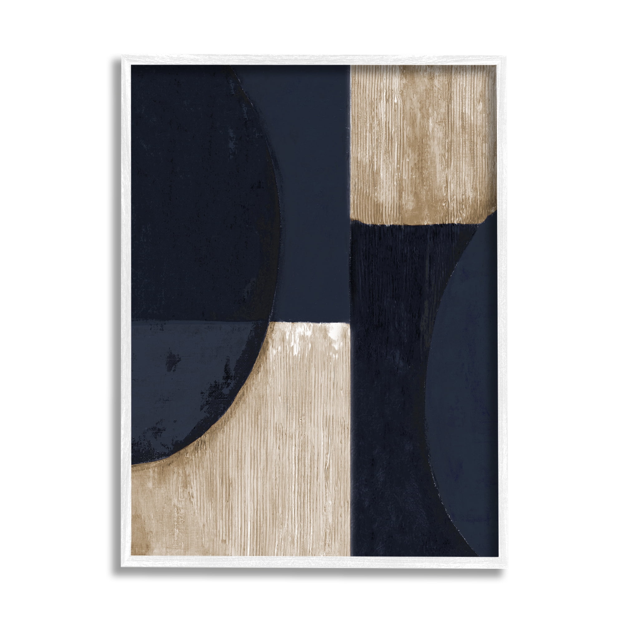 Stupell Industries Contemporary Dark Shapes Abstract Painting White Framed Art Print Wall Art, 16 x 20