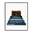 thumbnail image 1 of Stupell Industries Contemporary Dark Teal Fashion Bookstack with Brown Fashion Bag Black Framed Giclee Art, 16 x 20, by Amanda Greenwood, 1 of 7