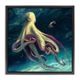thumbnail image 1 of Stupell Industries Contemporary Deep Water Octopus Black Floating Frame Canvas Art, 18 x 18, by Vlad Mel, 1 of 8