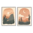 thumbnail image 1 of Stupell Industries Contemporary Desert Scene Silhouette Graphic Art Gray Framed Art Print Wall Art, Set of 2, Design by Janelle Penner, 1 of 7