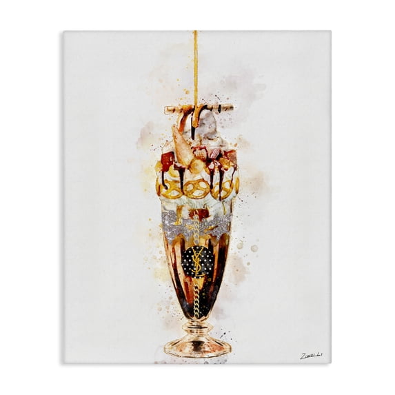 Stupell Industries Contemporary Dessert Fashion Ice Cream Canvas Art, 36 x 48, by Ziwei Li