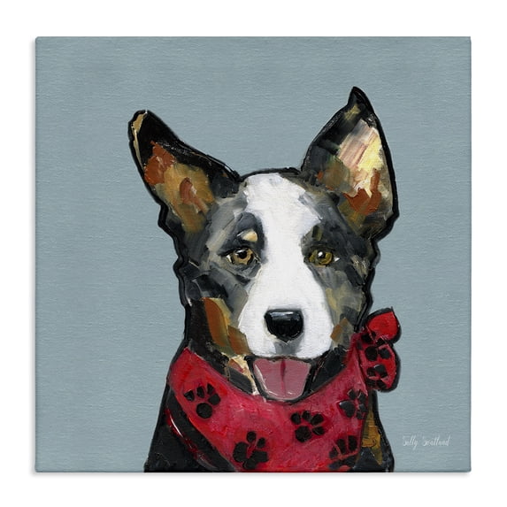 Stupell Industries Contemporary Dog with Paw Bandana Canvas Art, 36 x 36, by Sally Swatland