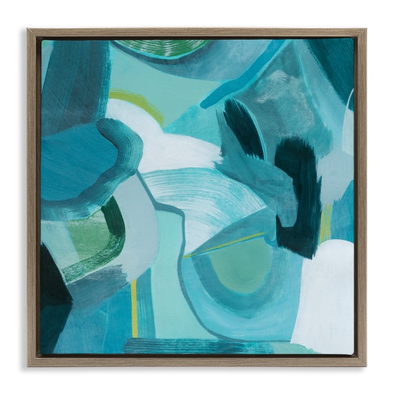 Stupell Industries Contemporary Dynamic Cascading Shapes Brown Floating Frame Canvas Art, 18 x 18, by Grace Popp