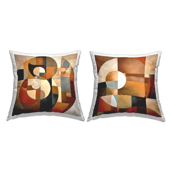 Stupell Industries Contemporary Earth Tones Decorative Printed Throw Pillow, 18 x 18