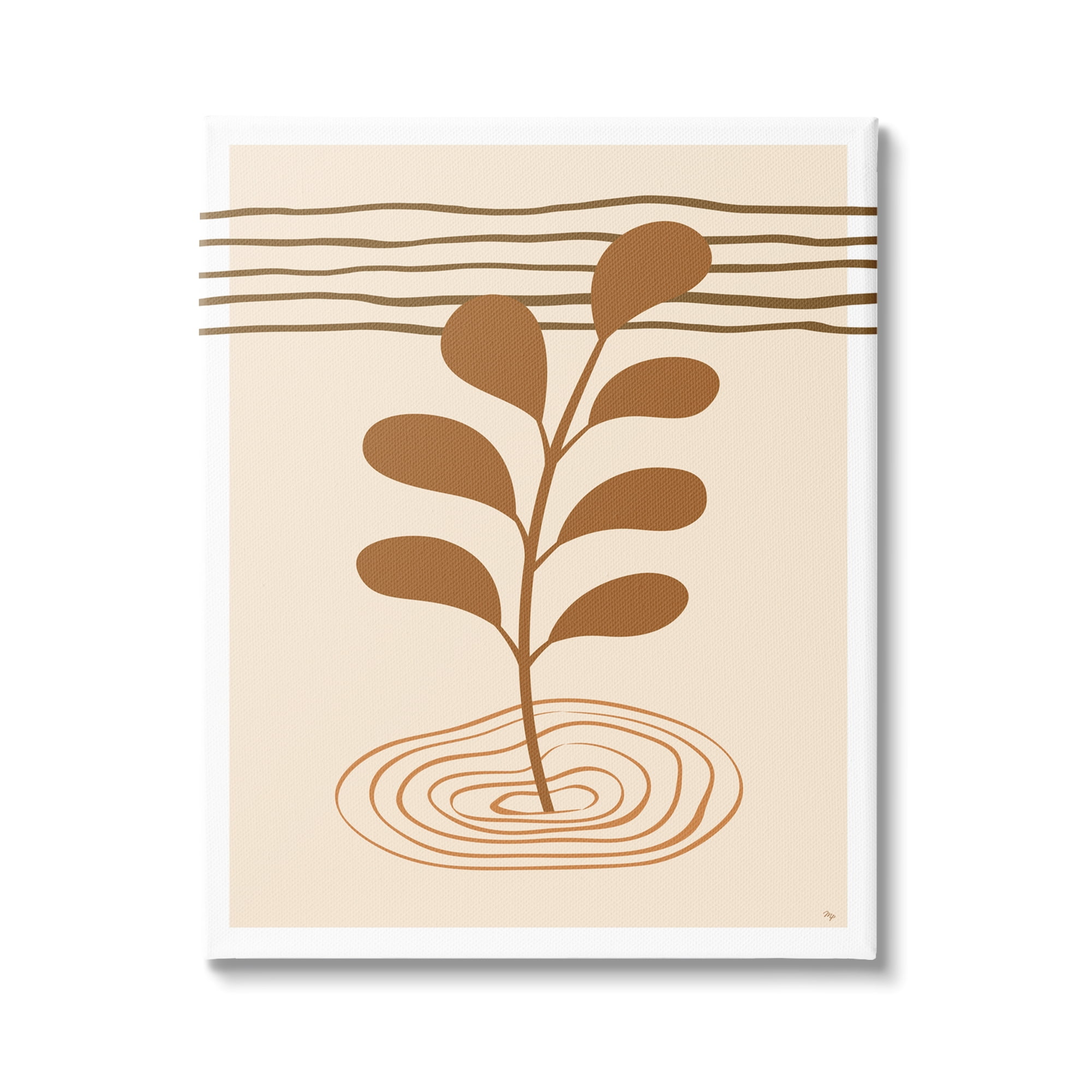Stupell Industries Contemporary Earthy Leaf Botanical & Floral Painting Gallery Wrapped Canvas Art Print Wall Art, 30 x 40