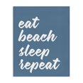 thumbnail image 1 of Stupell Industries Contemporary Eat Beach Sleep Repeat Blue Script Phrase Canvas Art, 16 x 20, by Lettered and Lined, 1 of 7