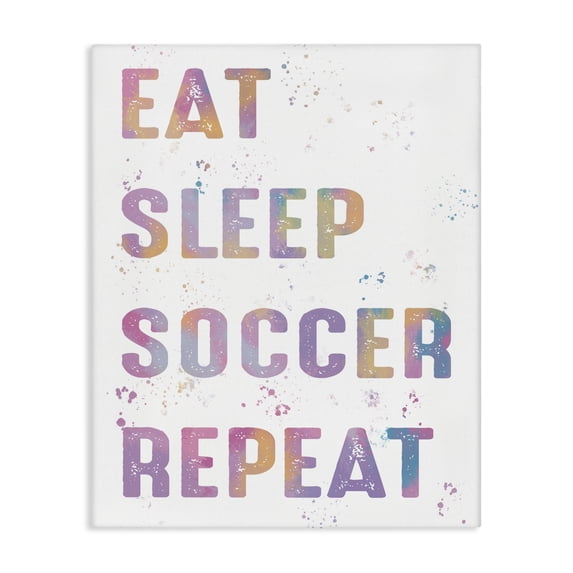 Stupell Industries Contemporary Eat Sleep Soccer Life Pastel Canvas Art, 24 x 30, by Marcus Prime