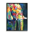 thumbnail image 1 of Stupell Industries Contemporary Elephant Abstract Patchwork Rainbow Animals & Insects Painting Black Framed Art Print Wall Art, 24 x 30, 1 of 7