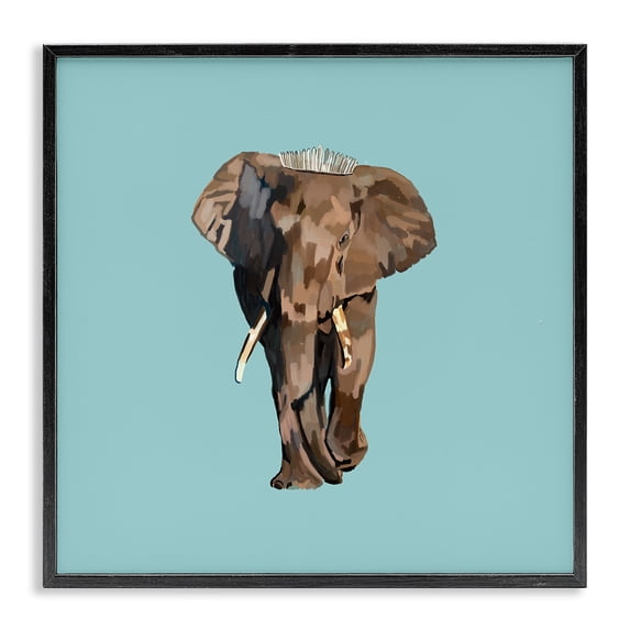 Stupell Industries Contemporary Elephant in Tiara Crown Black Framed Giclee Art, 24 x 24, by Amelia Noyes