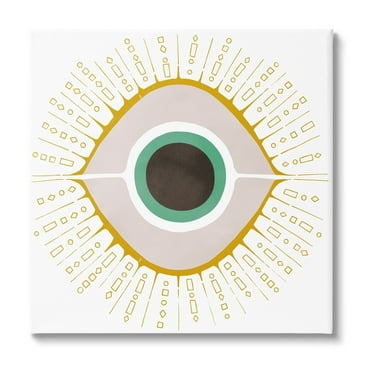 Stupell Industries Contemporary Evil Eye Symbol Abstract Painting Gallery Wrapped Canvas Print Wall Art