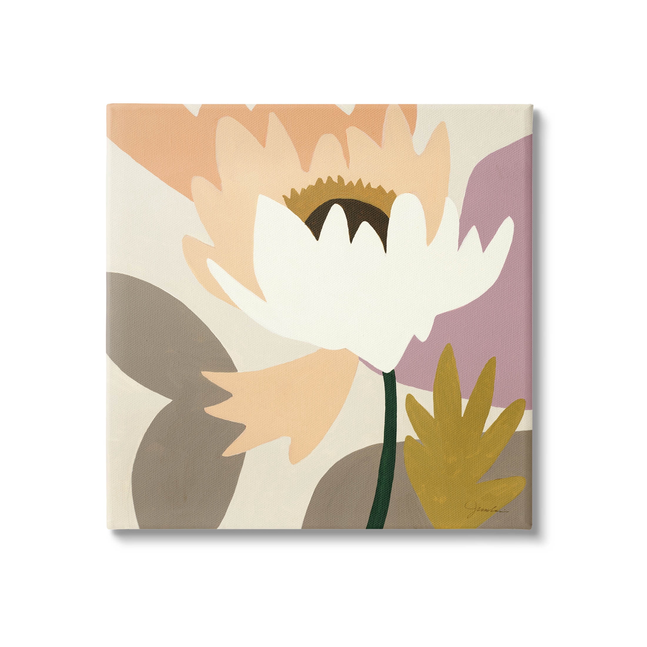 Stupell Industries Contemporary Floral Shapes Graphic Art Gallery Wrapped Canvas Print Wall Art, Design by Liz Jardine