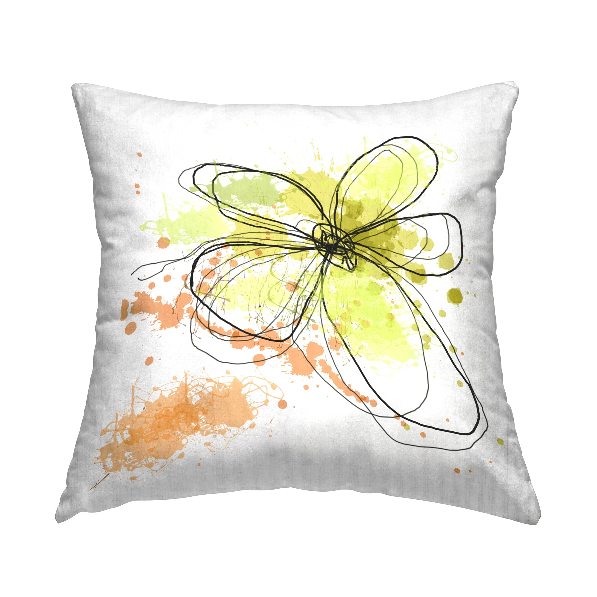 Stupell Industries Contemporary Flower Outline Abstract Printed Throw Pillow Design by Irena Orlov