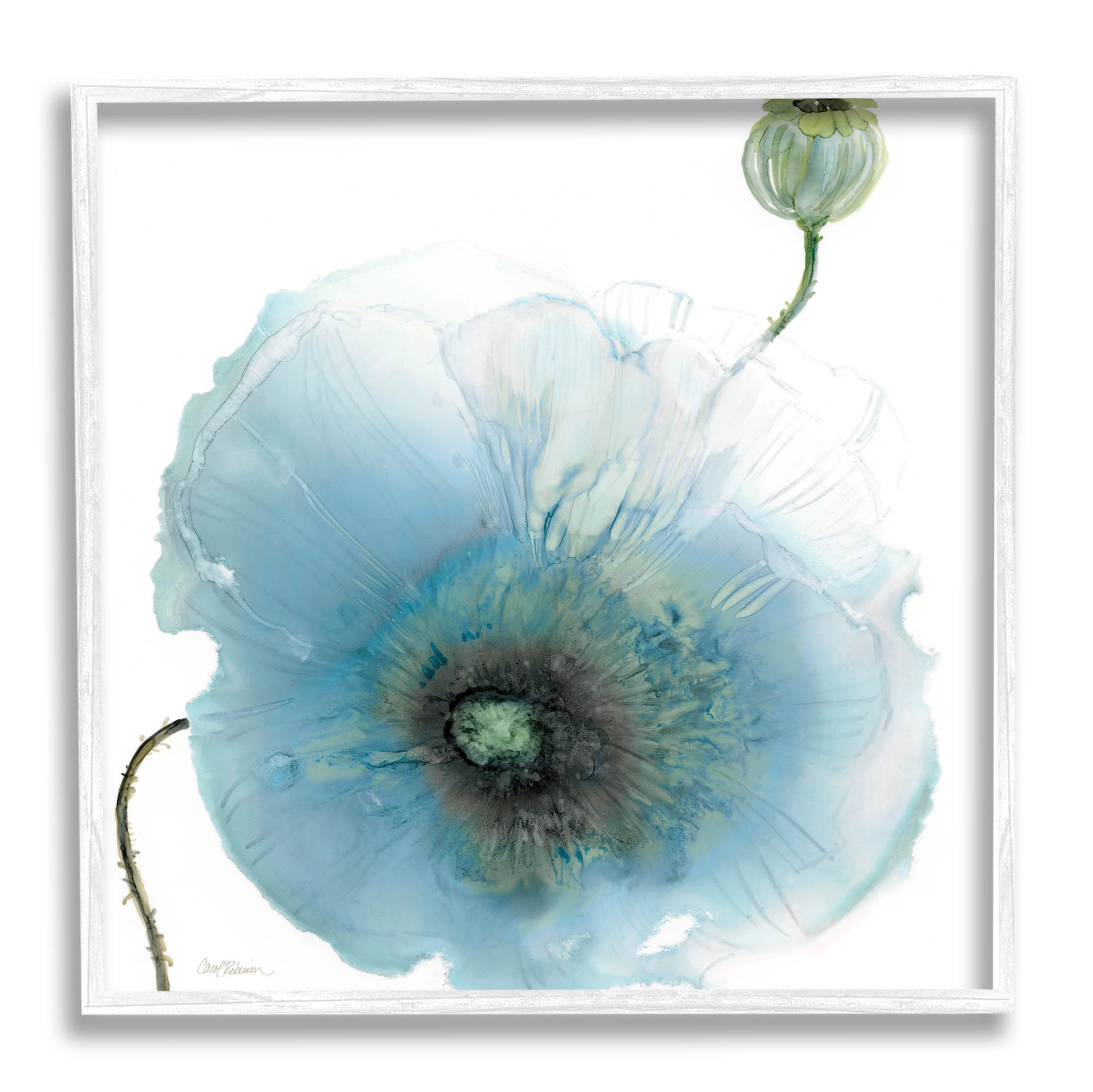 Stupell Industries Contemporary Flower Petal Shape Graphic Art White Framed Art Print Wall Art, Design by Carol Robinson