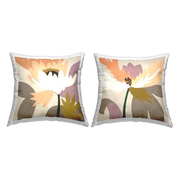 Stupell Industries Contemporary Flower Petal Shapes Printed Throw Pillow Design by Liz Jardine (Set of 2)