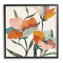 Stupell Industries Contemporary Flower Petals Graphic Art Black Framed Art Print Wall Art, Design by Nina Blue