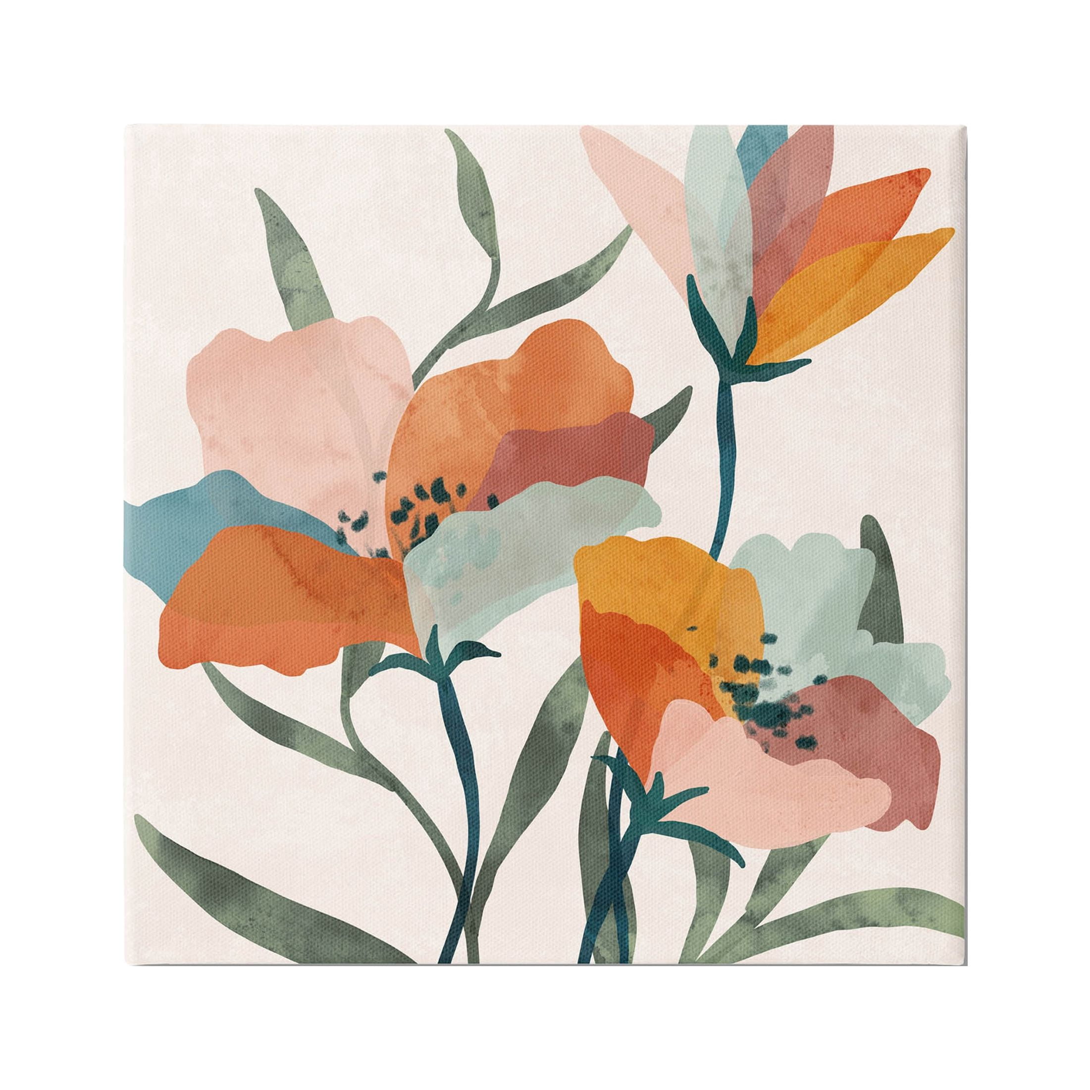 Stupell Industries Contemporary Flower Petals Graphic Art Gallery Wrapped Canvas Print Wall Art, Design by Nina Blue