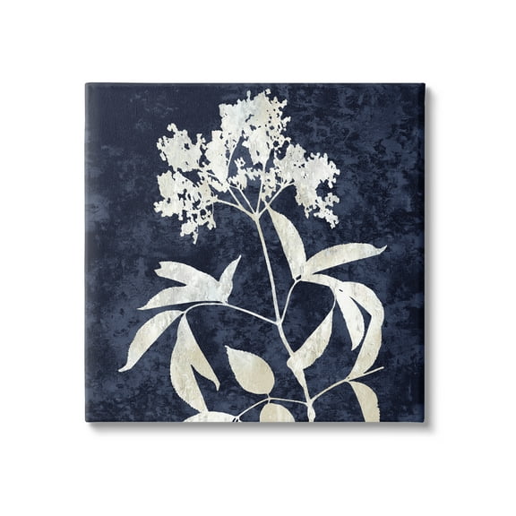 Stupell Industries Contemporary Flower Sprig Botanical Leaves Shapes Design Graphic Art Gallery Wrapped Canvas Print Wall Art, Design by Danielle Carson