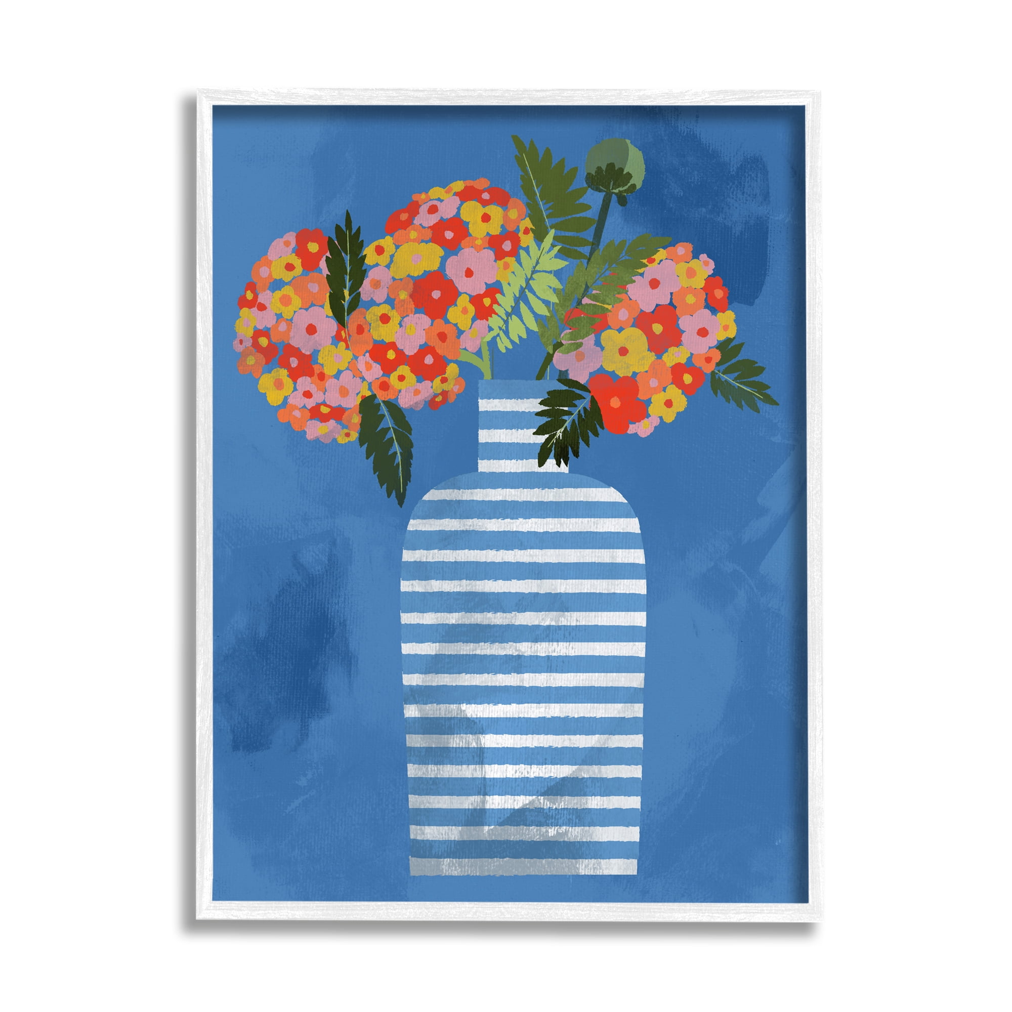 Stupell Industries Contemporary Flower Vase Botanical & Floral Painting White Framed Art Print Wall Art, 24 x 30