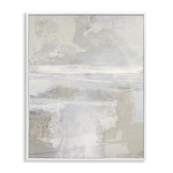 Stupell Industries Contemporary Foggy Abstract Landscape White Framed Giclee Art, 16 x 20, by Rachel Springer