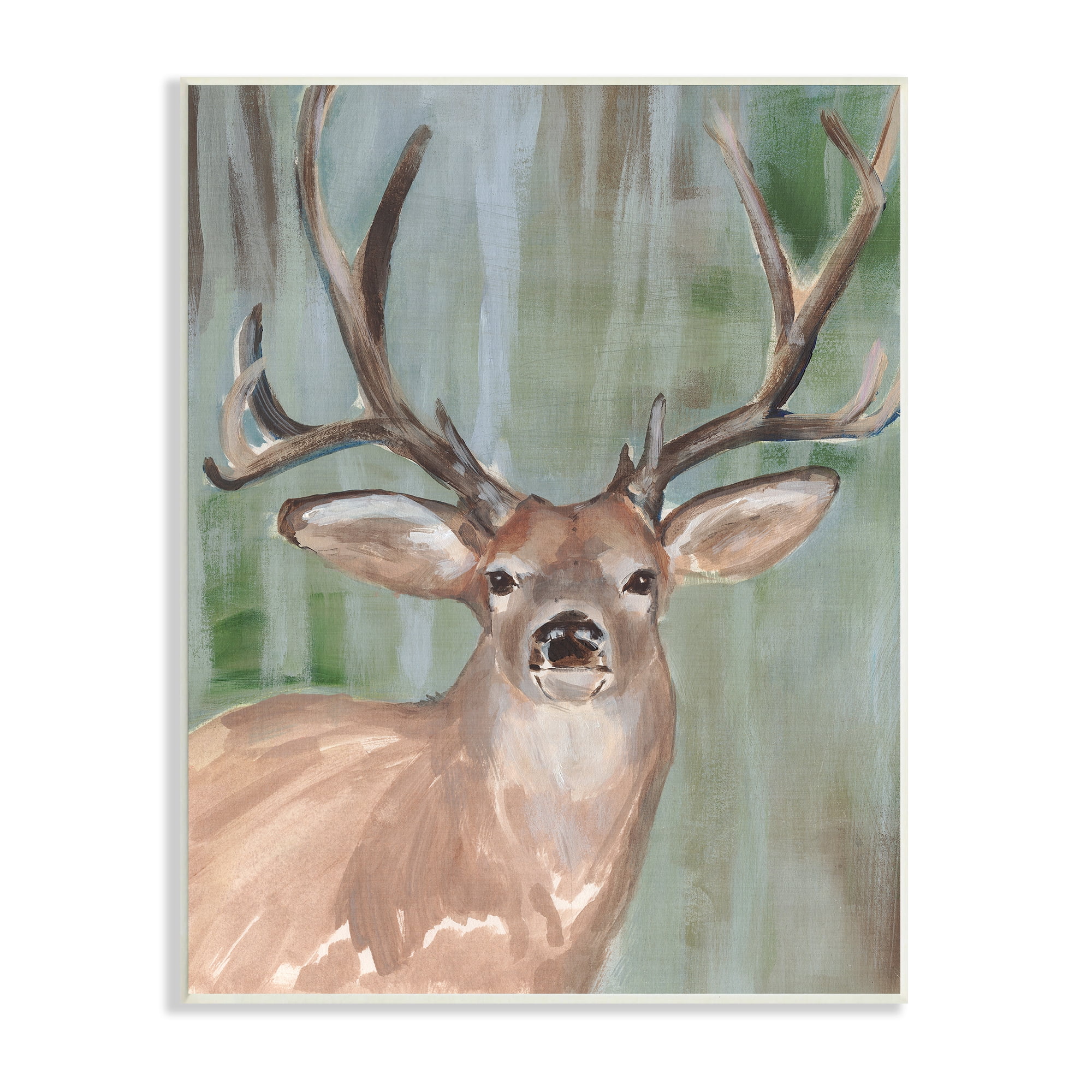 Stupell Industries Contemporary Forest Buck Portrait Rustic Large Antlers, 13 x 19, Design by Annie Warren&nbsp;