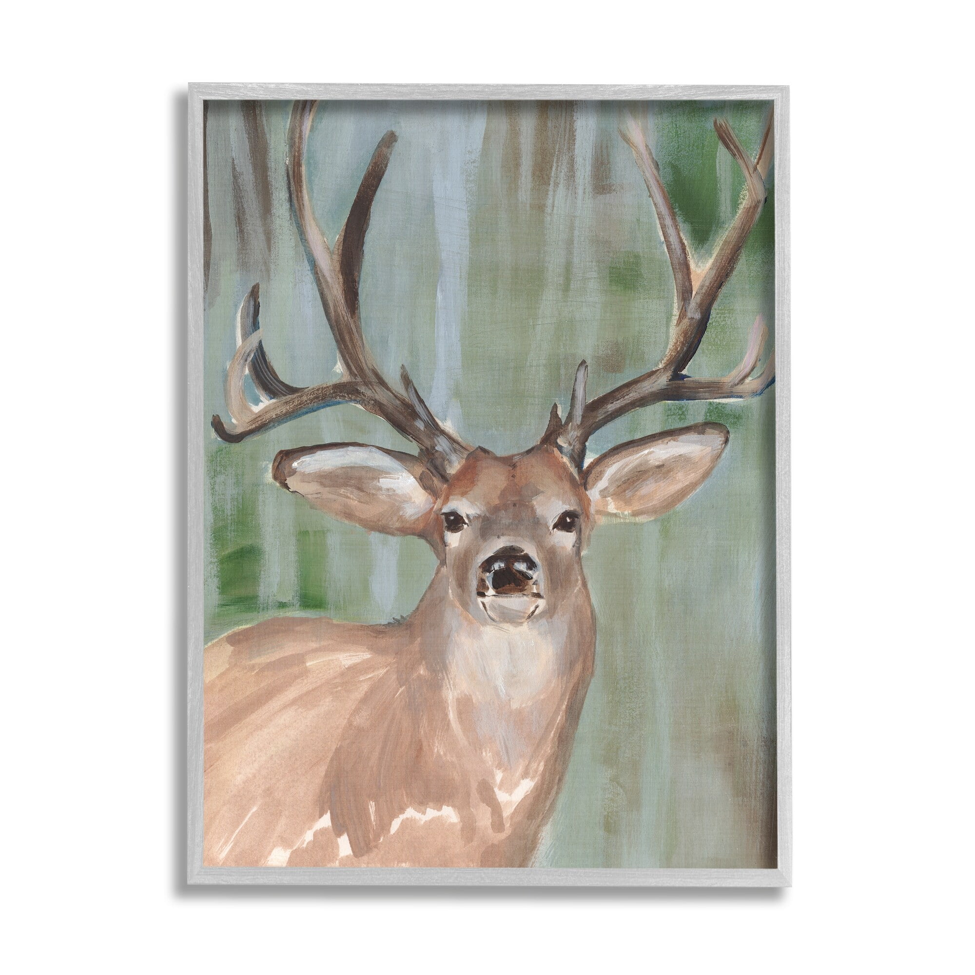 Stupell Industries Contemporary Forest Buck Portrait Rustic Large Antlers, 16 x 20, Design by Annie Warren&nbsp;