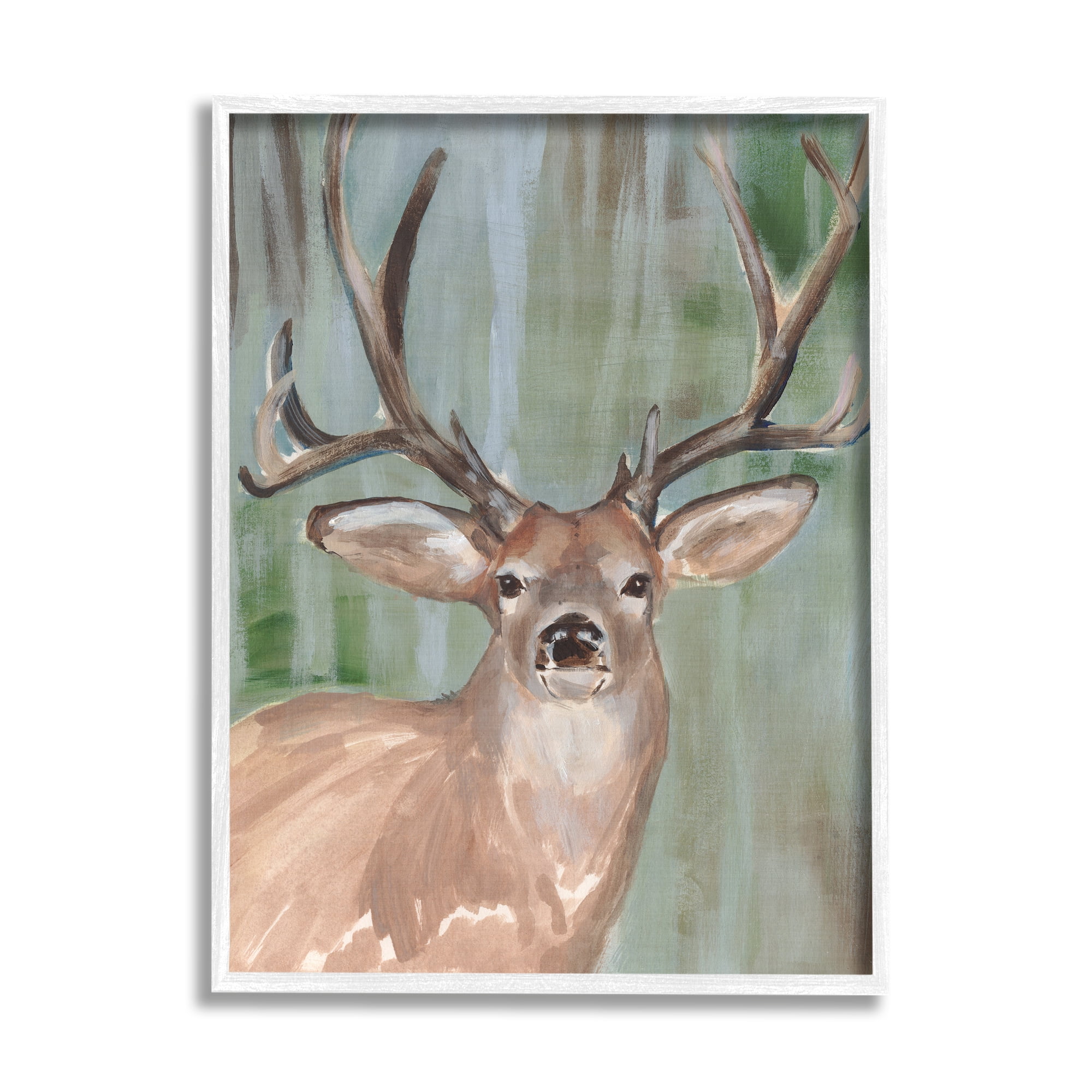Stupell Industries Contemporary Forest Buck Portrait Rustic Large Antlers, 24 x 30, Design by Annie Warren&nbsp;
