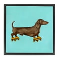 thumbnail image 1 of Stupell Industries Contemporary Funny Dachshund On Roller Skates Black Floating Frame Canvas Art, 18 x 18, by Coco de Paris, 1 of 7