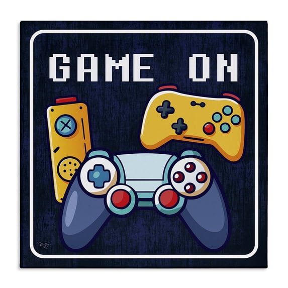 Stupell Industries Contemporary Game On with Controllers Canvas Art, 17 x 17, by Mollie B.