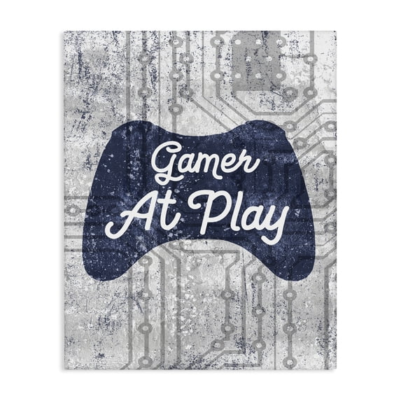 Stupell Industries Contemporary Gamer at Play Video Games Canvas Art, 16 x 20, by Lil' Rue
