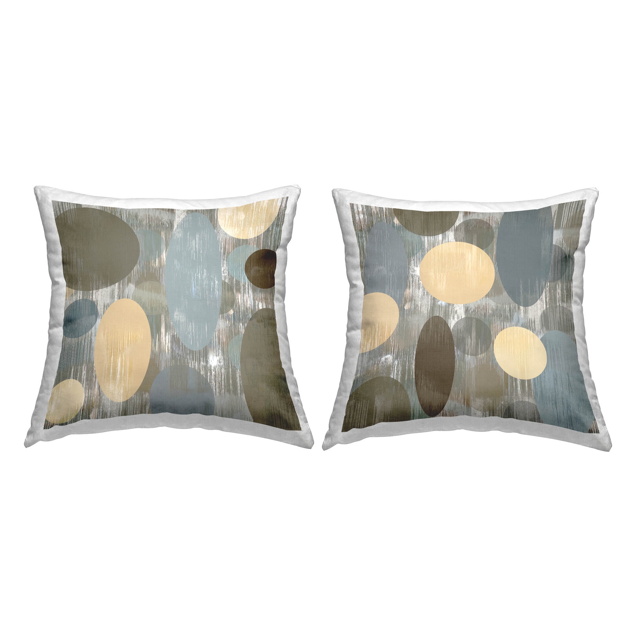 Stupell Industries Contemporary Geometric Circles Pattern Printed Throw Pillow Design by Brent Nelson (Set of 2)