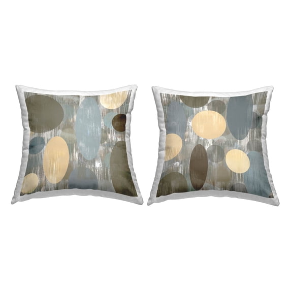 Stupell Industries Contemporary Geometric Circles Pattern Printed Throw Pillow Design by Brent Nelson (Set of 2)
