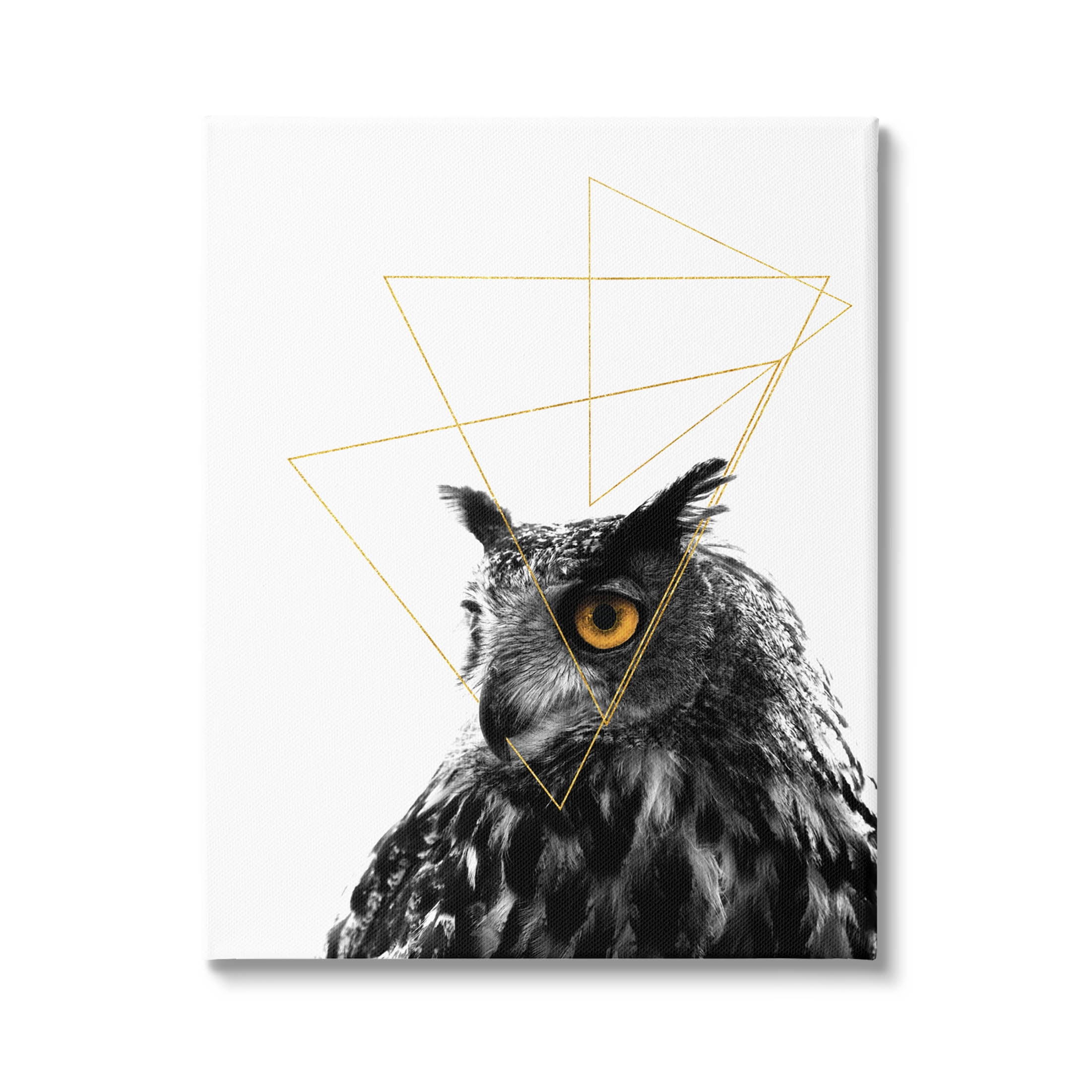 Stupell Industries Contemporary Geometric Owl Shapes Graphic Art Gallery Wrapped Canvas Print Wall Art, Design by K. Kaufman