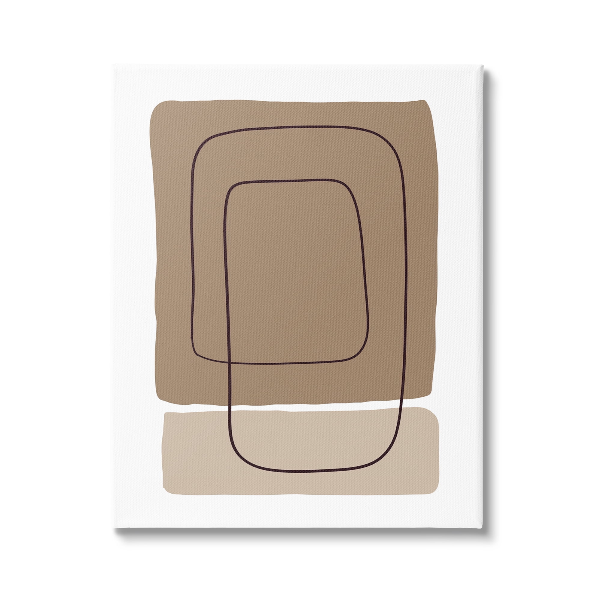 Stupell Industries Contemporary Geometric Square Shapes Simple Squiggle Line Graphic Art Gallery Wrapped Canvas Print Wall Art, Design by Alpenglow Workshop