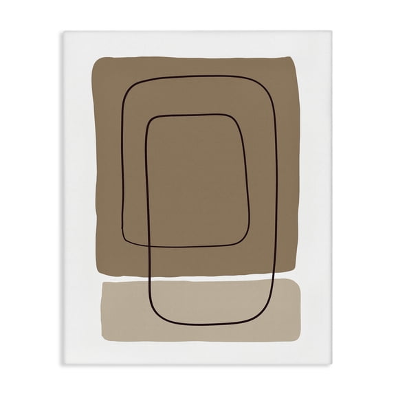 Stupell Industries Modern Contemporary Geometric Square Shapes Simple Squiggle Line Canvas Art, 30 x 40, by Alpenglow Workshop