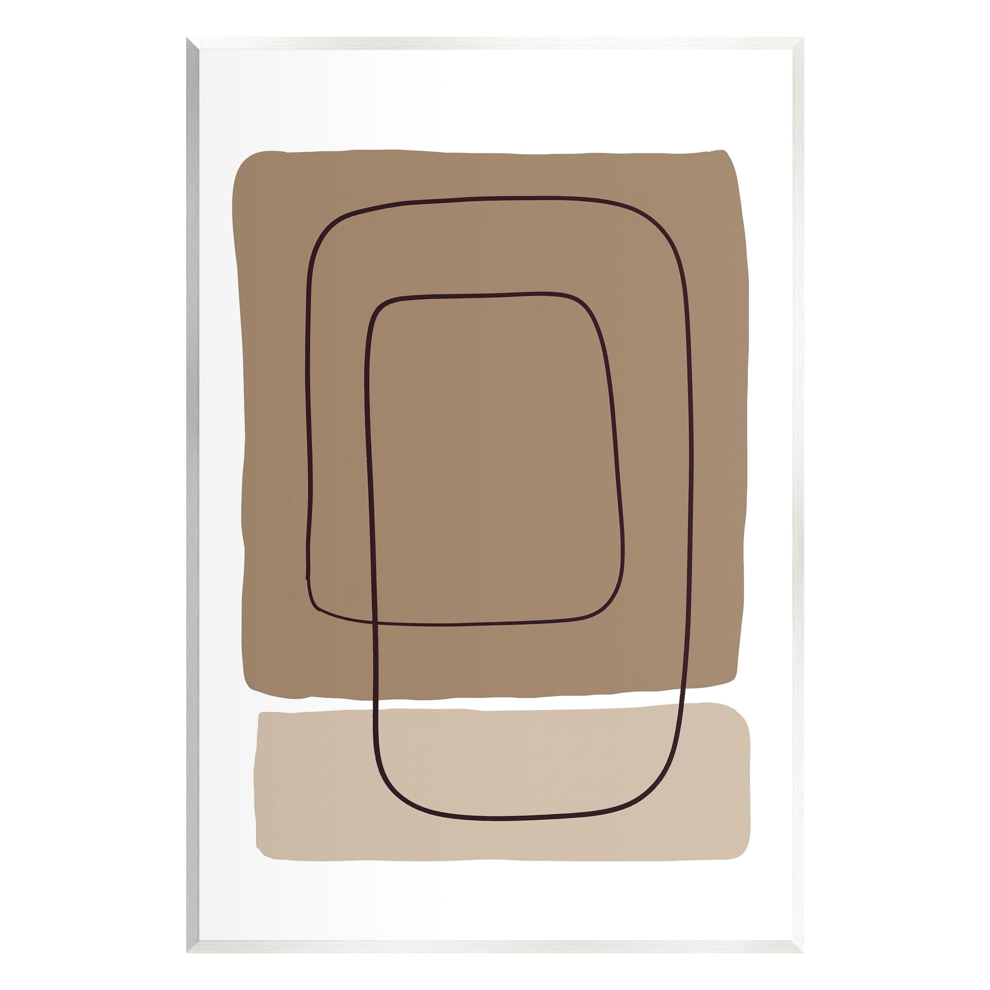 Stupell Industries Contemporary Geometric Square Shapes Simple Squiggle Line Graphic Art Unframed Art Print Wall Art, Design by Alpenglow Workshop