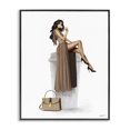 thumbnail image 1 of Stupell Industries Contemporary Glam Brand Fashion Girl Coffee Cup Black Framed Giclee Art, 24 x 30, by Ziwei Li, 1 of 7