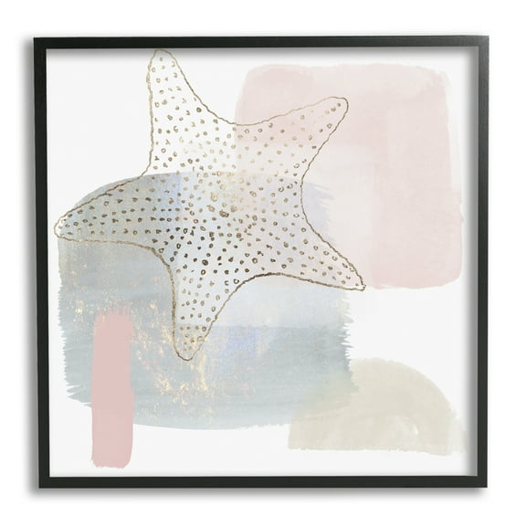 Stupell Industries Contemporary Glam Starfish Animals & Insects Painting Black Framed Art Print Wall Art, 12 x 12