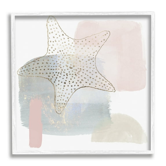 Stupell Industries Contemporary Glam Starfish Animals & Insects Painting White Framed Art Print Wall Art, 17 x 17