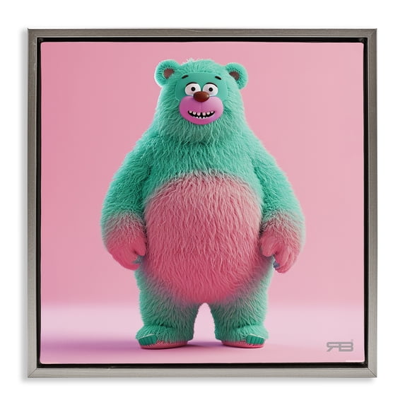 Stupell Industries Contemporary Gray Floating Frame Canvas Art, 18 x 18, by RB