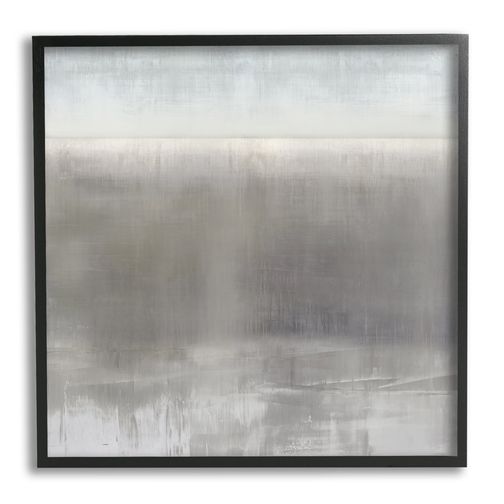 Stupell Industries Contemporary Gray Fog Abstract Painting Black Framed Art Print Wall Art, 24 x 24